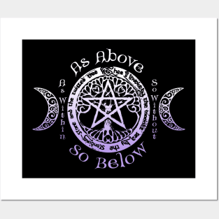 Wiccan Pagan Witch - As Above, So Below Tee Posters and Art